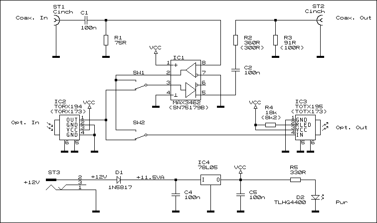 S/PDIF converter circuit diagram