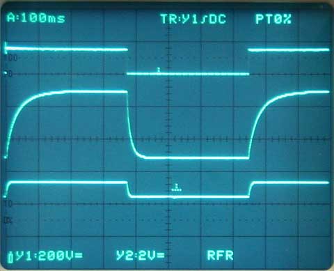 The response to a sqare wave signal, higher tension diaphragm